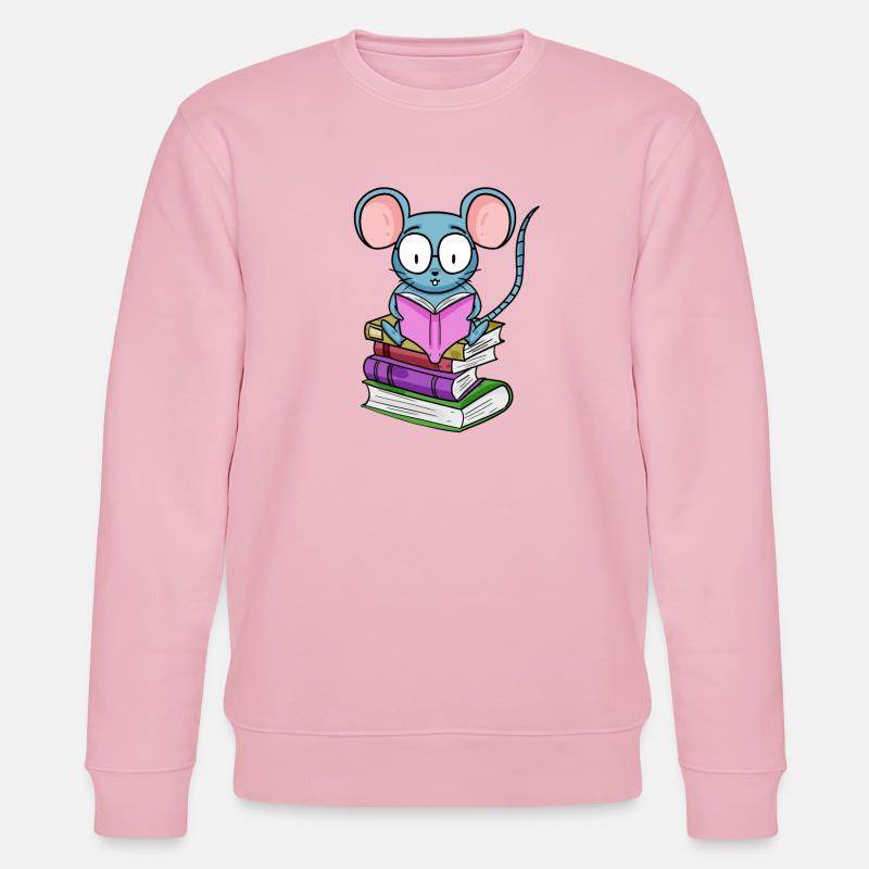 Lesen Buch Bücher Leser Geschenk - Stanley/Stella Unisex Bio-Sweatshirt CHANGER  - Hellrosa