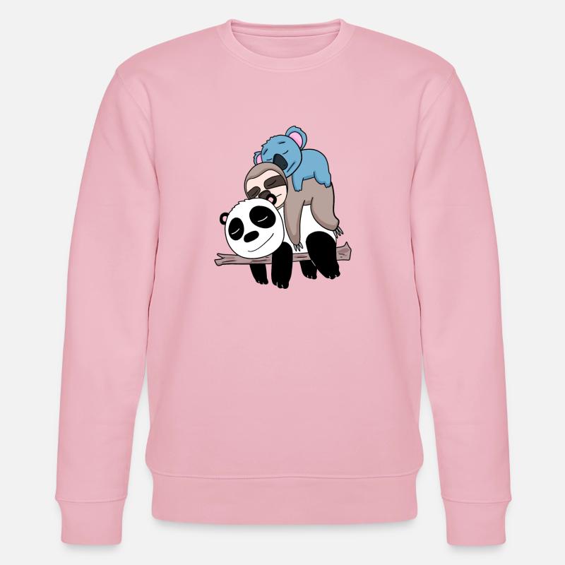 Panda sloth and koala - Stanley/Stella CHANGER Unisex Organic Sweatshirt - cotton pink