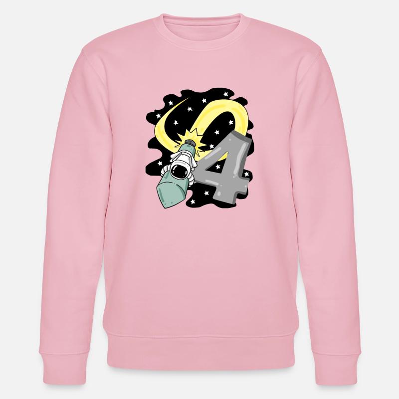 Junge 4 Jahre alt - 4. Geburtstag Geschenk - Stanley/Stella Unisex Bio-Sweatshirt CHANGER  - Hellrosa
