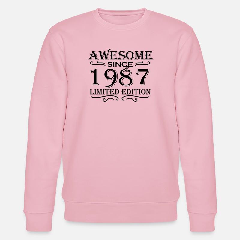 1987 - Né en 1987 - Sweat bio CHANGER Stanley/Stella Unisexe - rose pâle
