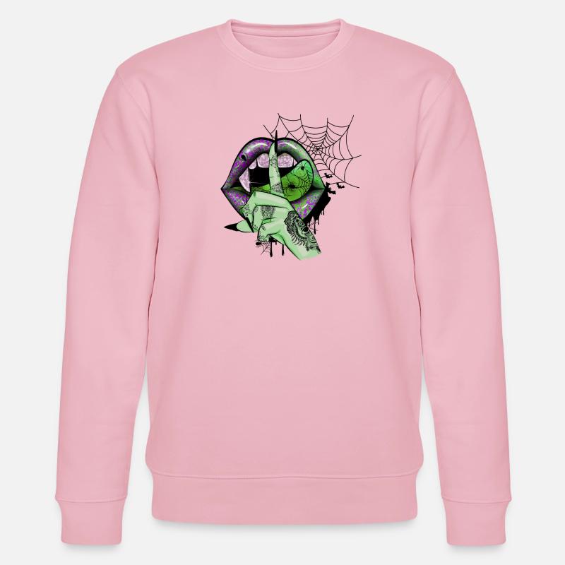 Green Vampire lips - Stanley/Stella Unisex Bio-Sweatshirt CHANGER  - Hellrosa
