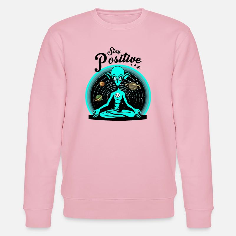 Bleib Positiv - Stanley/Stella Unisex Bio-Sweatshirt CHANGER  - Hellrosa