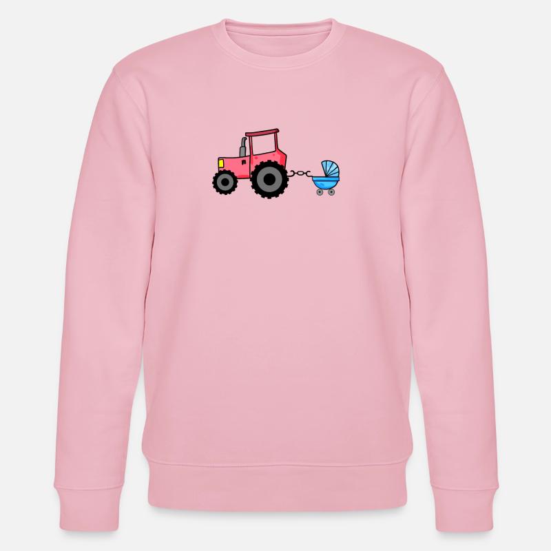 Traktor mit Babywagen - Stanley/Stella Unisex Bio-Sweatshirt CHANGER  - Hellrosa