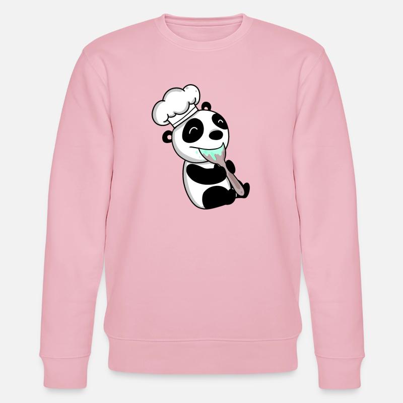 Panda Koch Niedlich - Stanley/Stella Unisex Bio-Sweatshirt CHANGER  - Hellrosa
