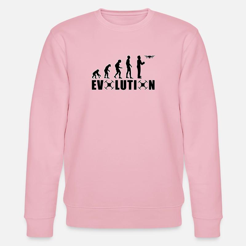 EVOLUTION DROHNE Geschenk Bodenpilot Fliegen - Stanley/Stella Unisex Bio-Sweatshirt CHANGER  - Hellrosa