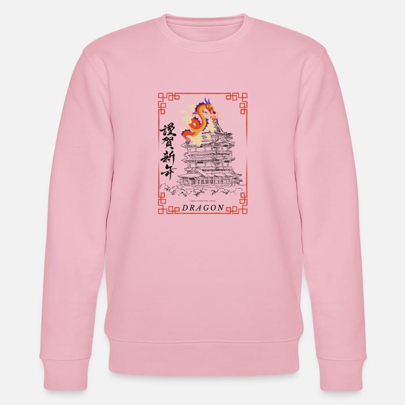 Chinesischer Drachen ART - Stanley/Stella Unisex Bio-Sweatshirt CHANGER - Hellrosa
