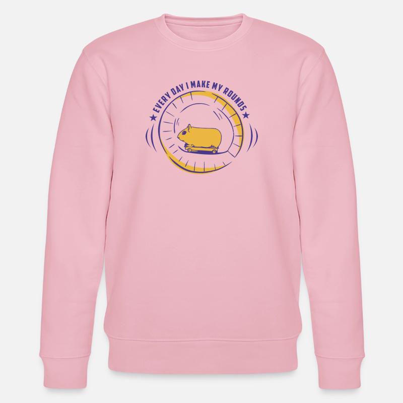 Hamster mit Skateboard - Stanley/Stella Unisex Bio-Sweatshirt CHANGER  - Hellrosa