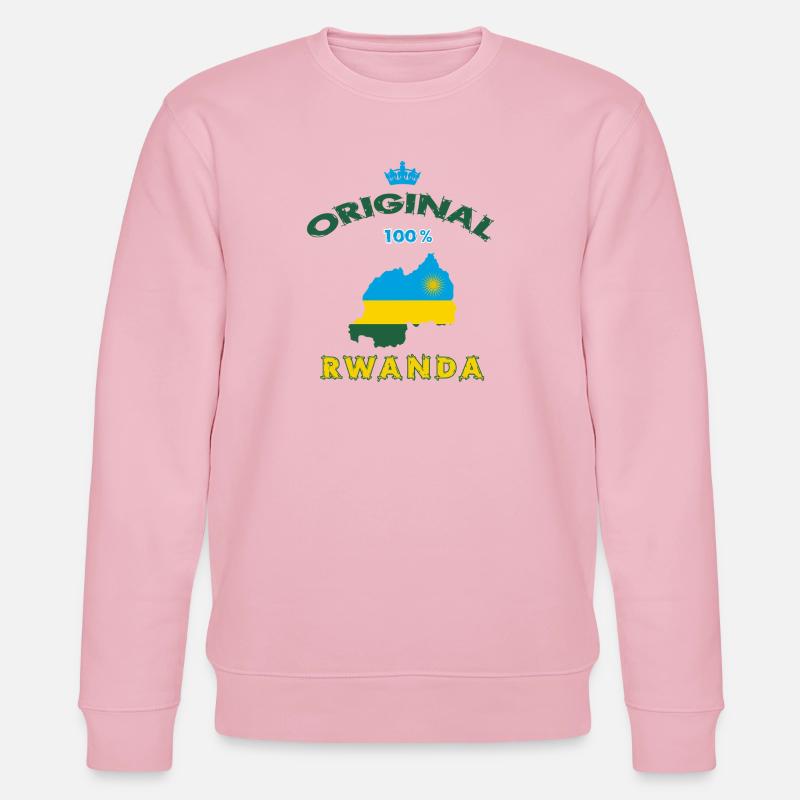 Ruanda Original 100% Flaggen Design - Stanley/Stella Unisex Bio-Sweatshirt CHANGER  - Hellrosa