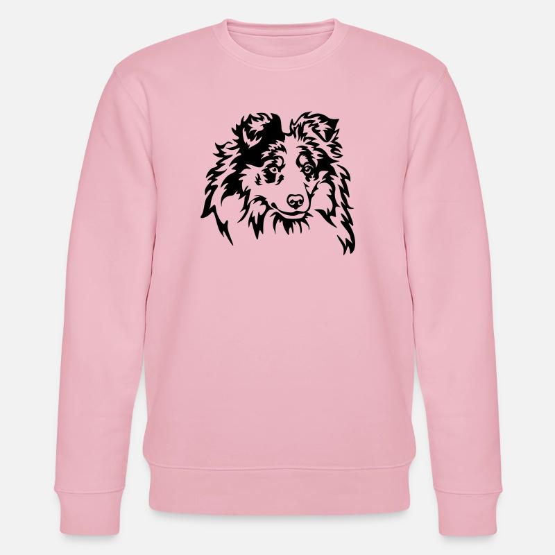 Sheltie Kopf - Stanley/Stella Unisex Bio-Sweatshirt CHANGER  - Hellrosa