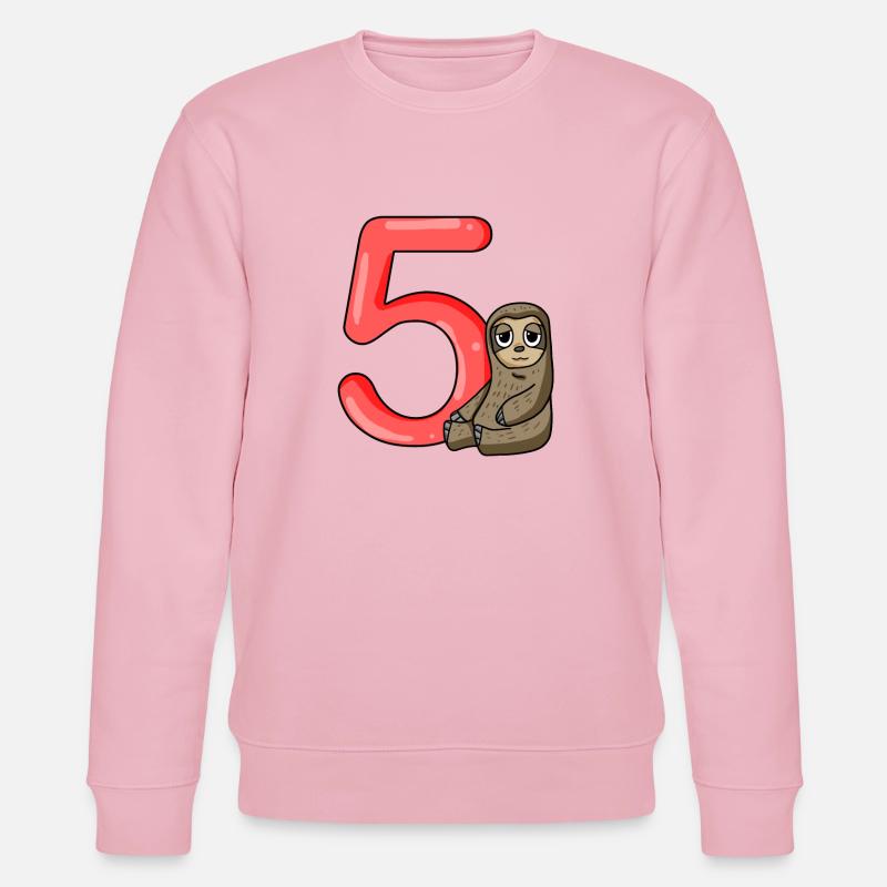 Junge 5 Jahre alt Faultier - Stanley/Stella Unisex Bio-Sweatshirt CHANGER  - Hellrosa