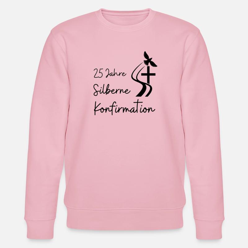 Silberne Konfirmation 25 Jahre Jubelkonfirmation - Stanley/Stella Unisex Bio-Sweatshirt CHANGER  - Hellrosa