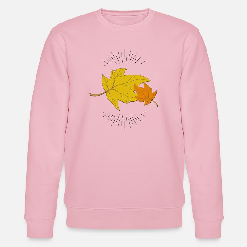 Herbstblatt mit Strahlen - Stanley/Stella Unisex Bio-Sweatshirt CHANGER  - Hellrosa