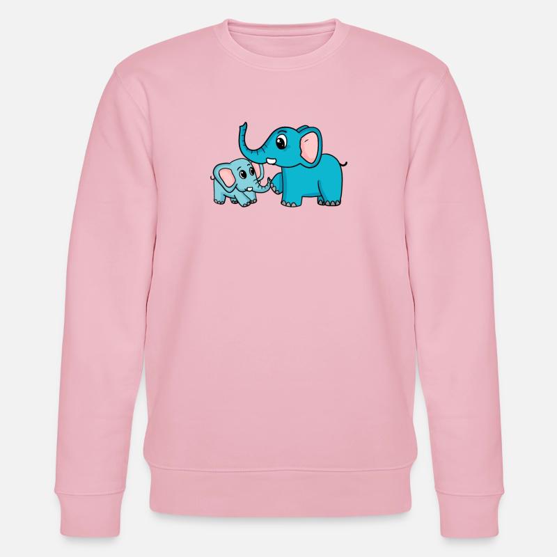 Eléphant avec bébé éléphant - Sweat bio CHANGER Stanley/Stella Unisexe - rose pâle