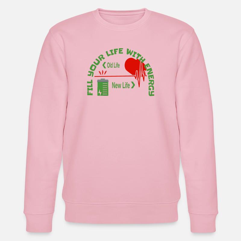 Füll dein Leben mit Energie - Stanley/Stella Unisex Bio-Sweatshirt CHANGER  - Hellrosa
