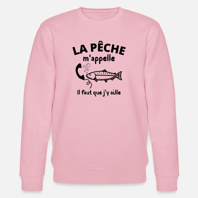 pêche, pêcheur, fan de pêche - Sweat bio CHANGER Stanley/Stella Unisexe - rose pâle