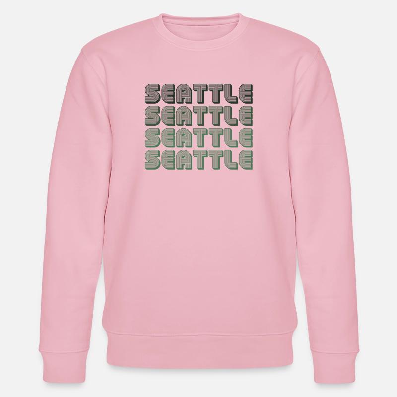 Seattle Blockgrid Pattern - Stanley/Stella CHANGER Unisex Organic Sweatshirt - cotton pink