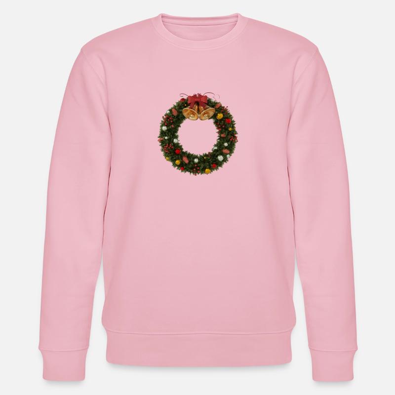 Weihnachtskranz mit Glocken und Schleife - Stanley/Stella Unisex Bio-Sweatshirt CHANGER  - Hellrosa