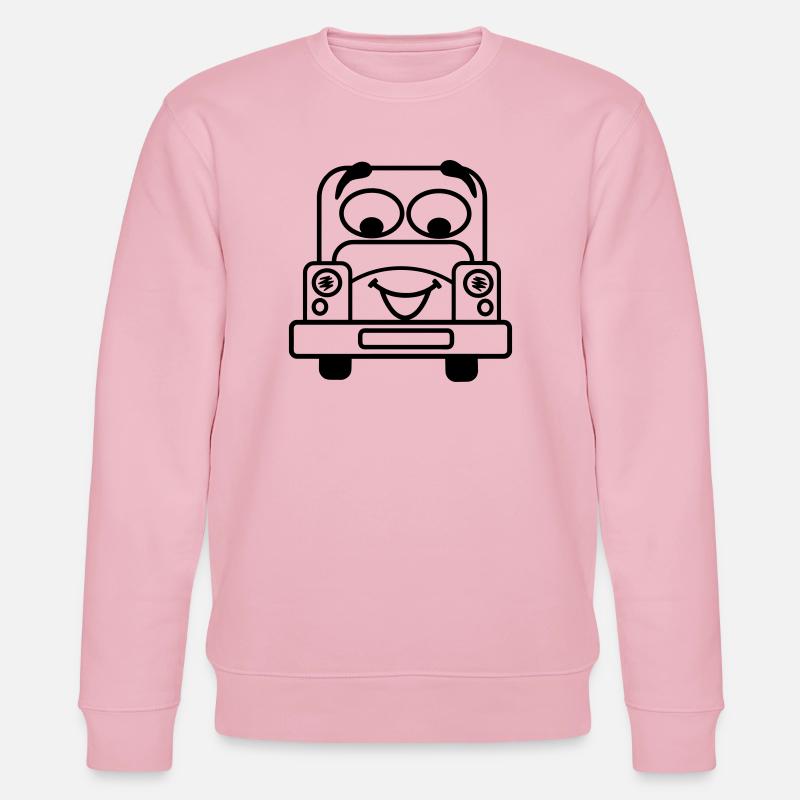 Fröhliches Auto mit transparentem Gesicht - Stanley/Stella Unisex Bio-Sweatshirt CHANGER  - Hellrosa