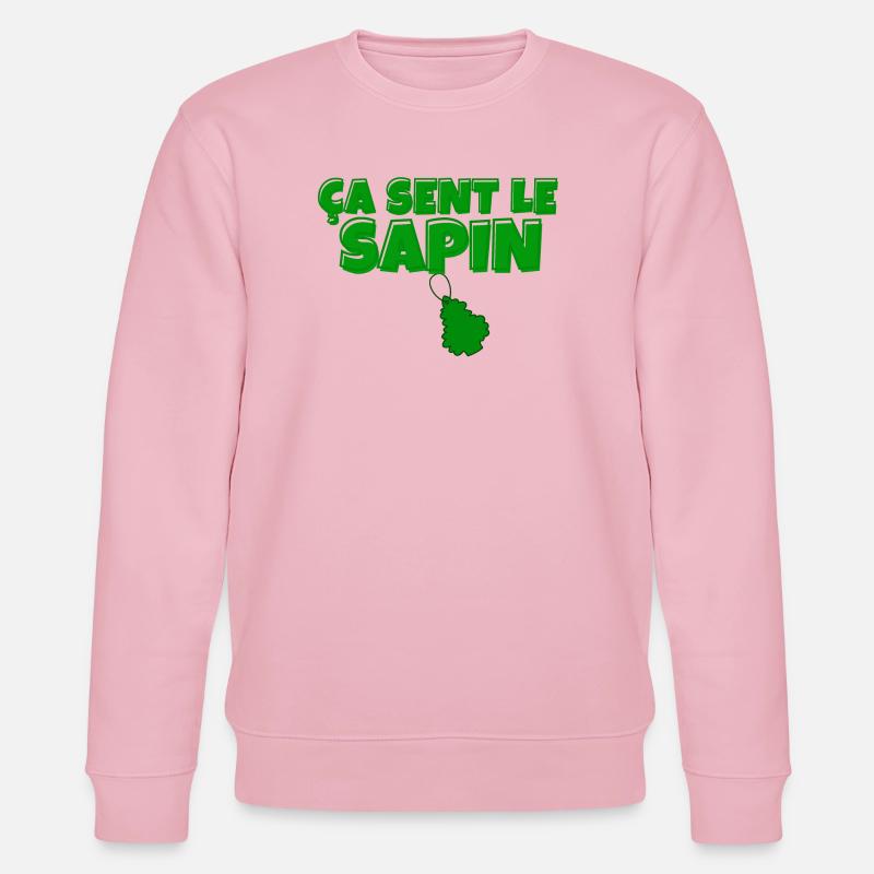 sapin, ça sent le sapin, Noël - Sweat bio CHANGER Stanley/Stella Unisexe - rose pâle