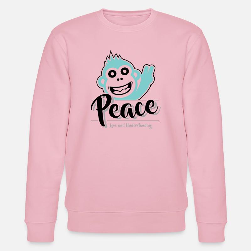 Frieden, Liebe und Verständnis - Stanley/Stella Unisex Bio-Sweatshirt CHANGER - Hellrosa