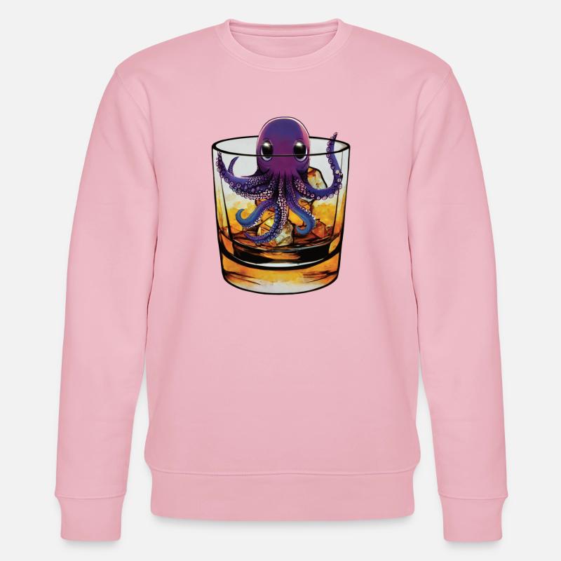 Small squid in whiskey 🥃 - Stanley/Stella CHANGER Unisex Organic Sweatshirt - cotton pink