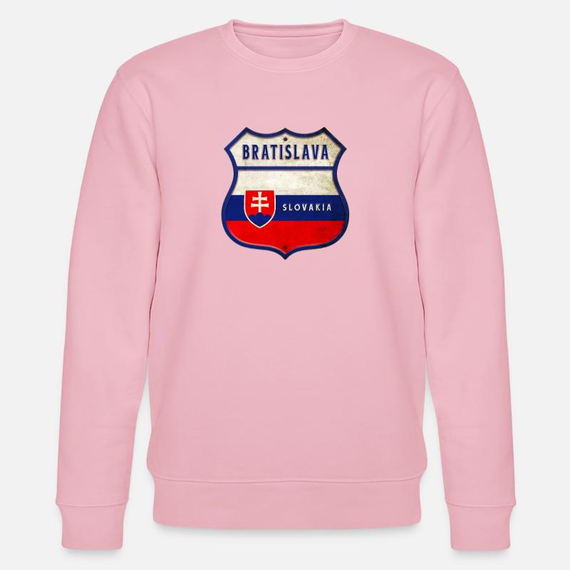 Bratislava Slowakei Wappen Flaggen Design - Stanley/Stella Unisex Bio-Sweatshirt CHANGER  - Hellrosa