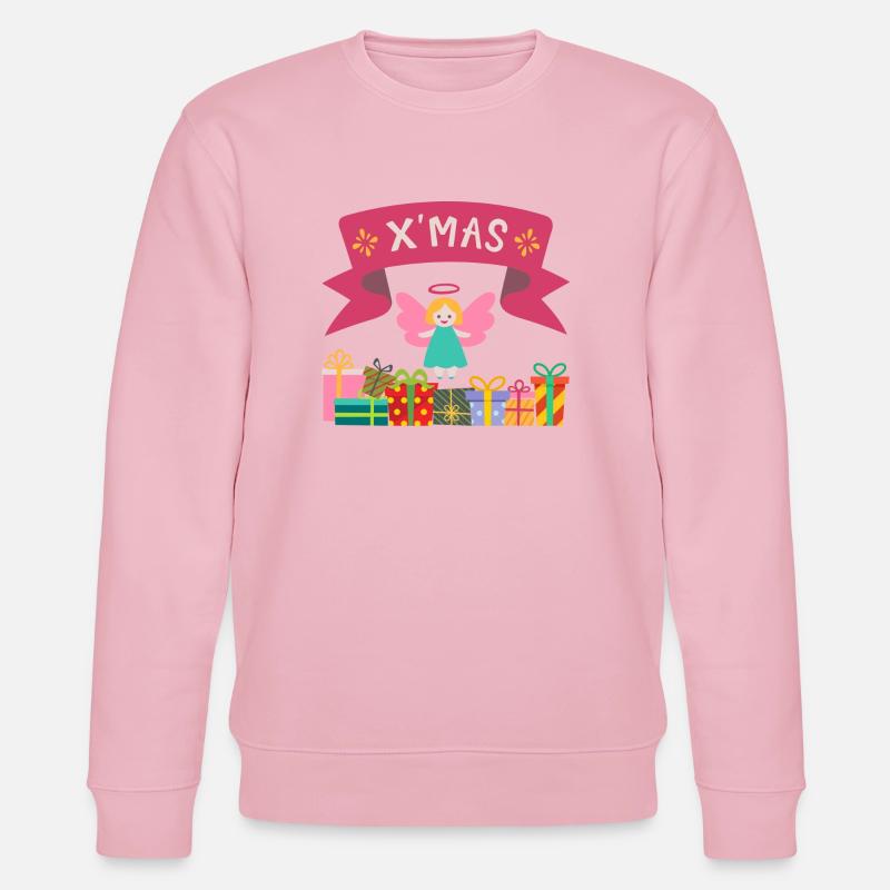 XMAS Engel mit Geschenken - Stanley/Stella Unisex Bio-Sweatshirt CHANGER  - Hellrosa