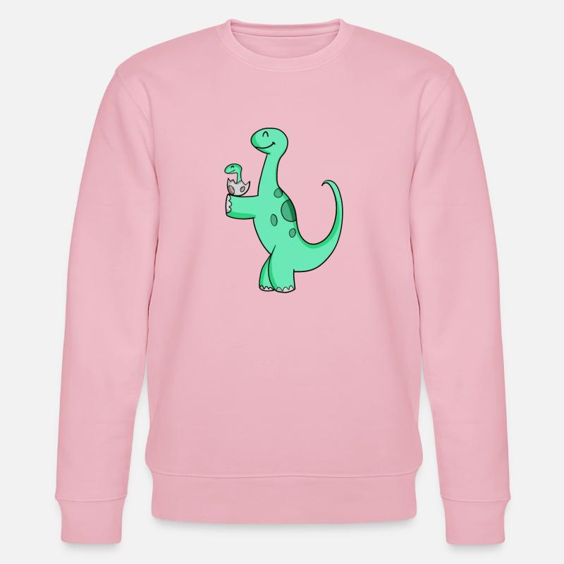 Dinosaure avec bébé dinosaure - Sweat bio CHANGER Stanley/Stella Unisexe - rose pâle