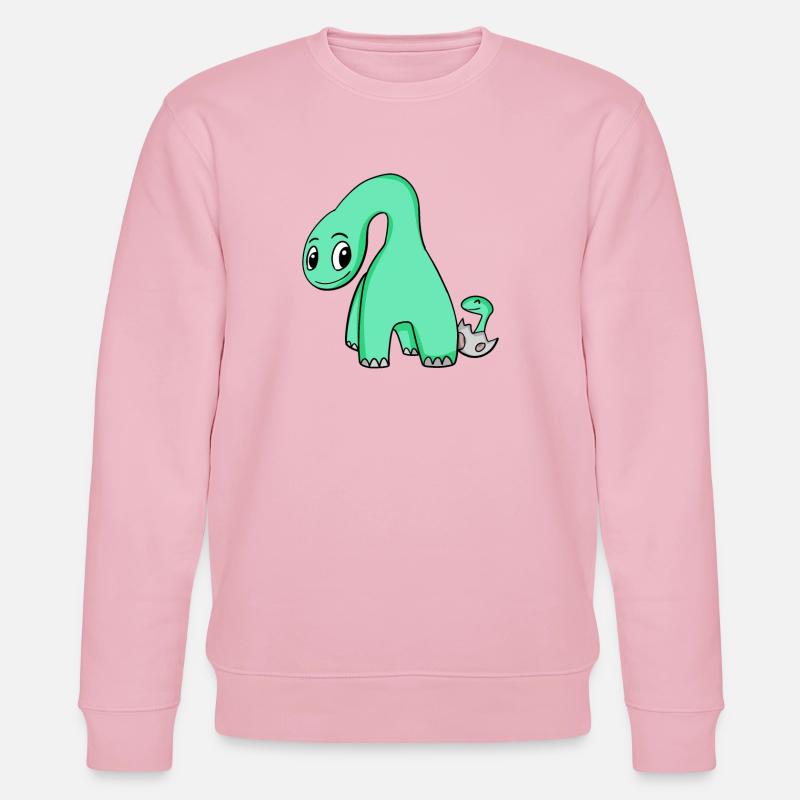 Dinosaurier mit Baby Dinosaurier - Stanley/Stella Unisex Bio-Sweatshirt CHANGER  - Hellrosa