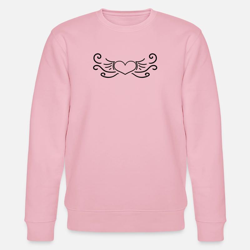 Herz Schwarz - Stanley/Stella Unisex Bio-Sweatshirt CHANGER  - Hellrosa