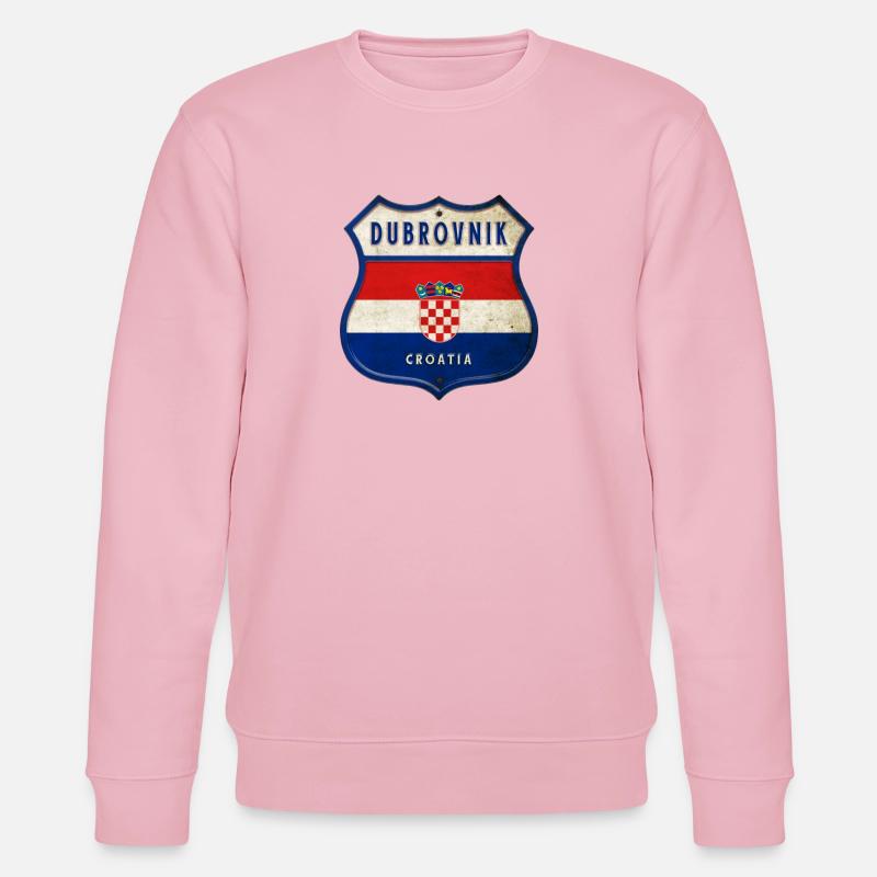 Dubrovnik Croatie Drapeaux Design d'armoiries - Sweat bio CHANGER Stanley/Stella Unisexe - rose pâle