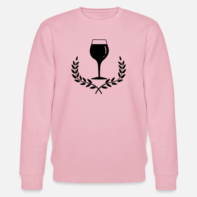 Weinglas mit Lorbeerkranz - Stanley/Stella Unisex Bio-Sweatshirt CHANGER  - Hellrosa