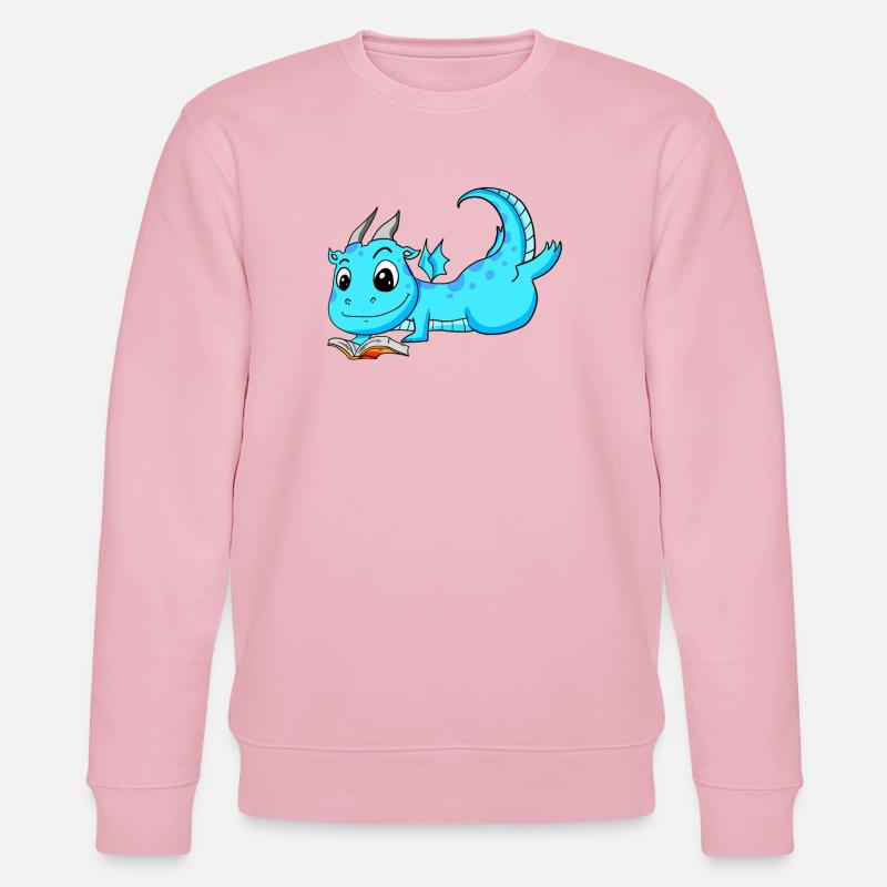Bücher Drache Drachen - Stanley/Stella Unisex Bio-Sweatshirt CHANGER  - Hellrosa