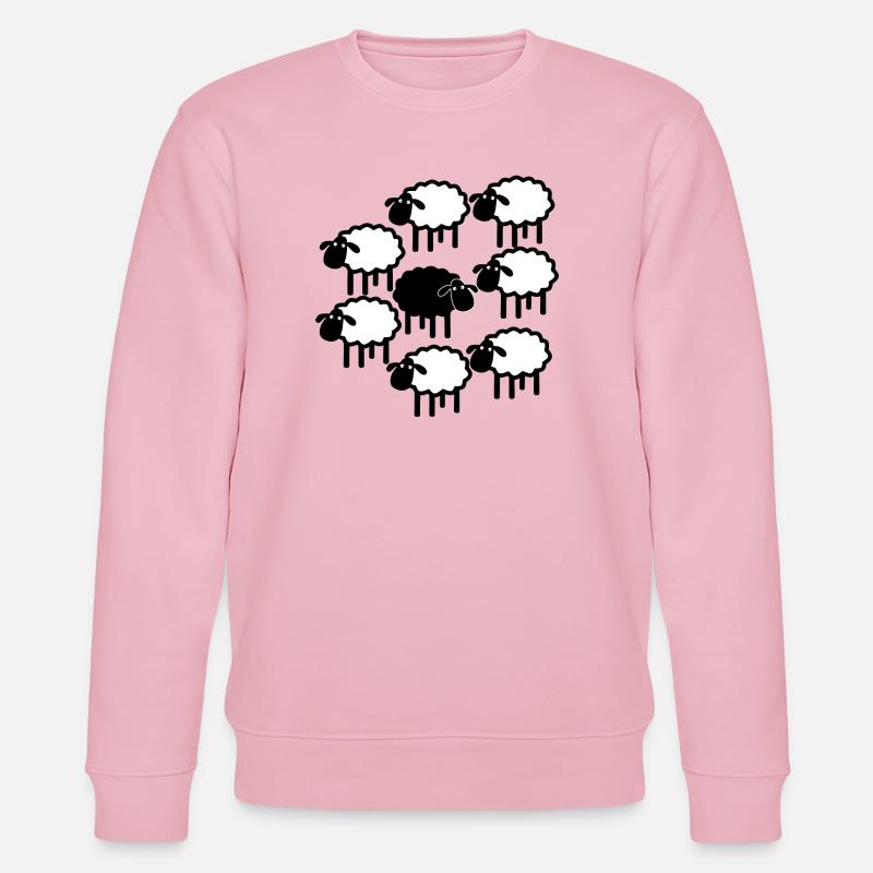 Mitternachts-Schafparade - Stanley/Stella Unisex Bio-Sweatshirt CHANGER  - Hellrosa