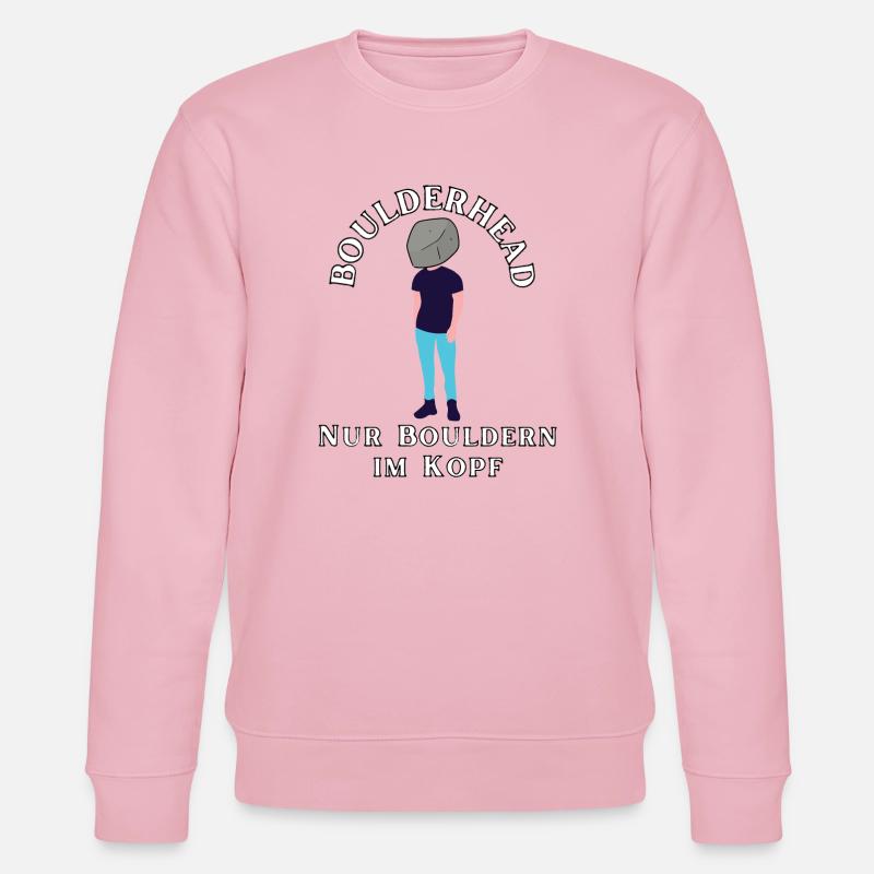 Boulderhead - Nur Bouldern im Kopf - Stanley/Stella Unisex Bio-Sweatshirt CHANGER  - Hellrosa
