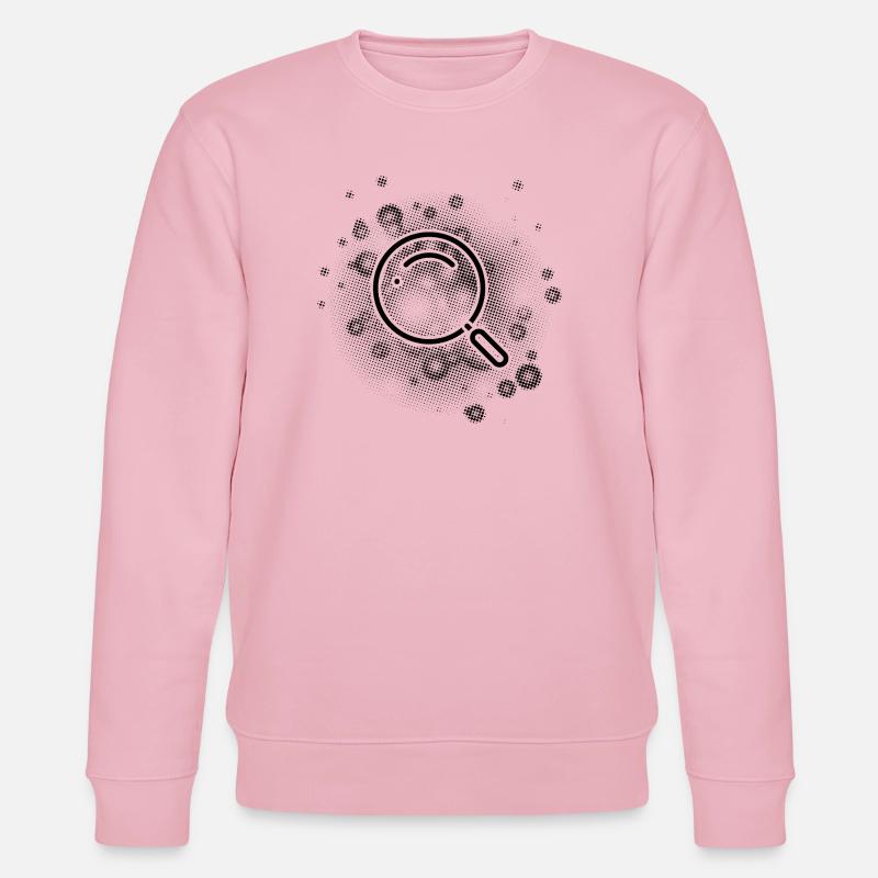 Loupe avec fond de points - Sweat bio CHANGER Stanley/Stella Unisexe - rose pâle
