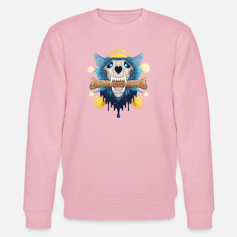 Hellhound Skull Gold - Dämonischer Wolf & Keksknochen - Stanley/Stella Unisex Bio-Sweatshirt CHANGER  - Hellrosa