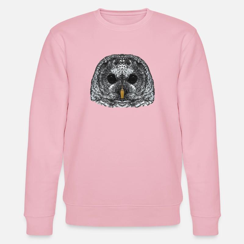 eulengesicht, schneeeulenkopf - Stanley/Stella Unisex Bio-Sweatshirt CHANGER  - Hellrosa