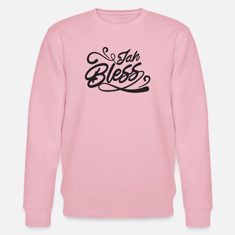 Jah Bless Script - Stanley/Stella CHANGER Unisex Organic Sweatshirt - cotton pink