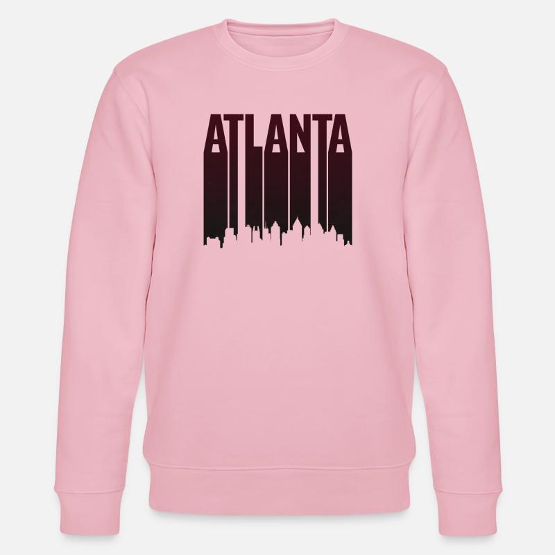 Silhouette verticale de la Skyline d’Atlanta - Sweat bio CHANGER Stanley/Stella Unisexe - rose pâle