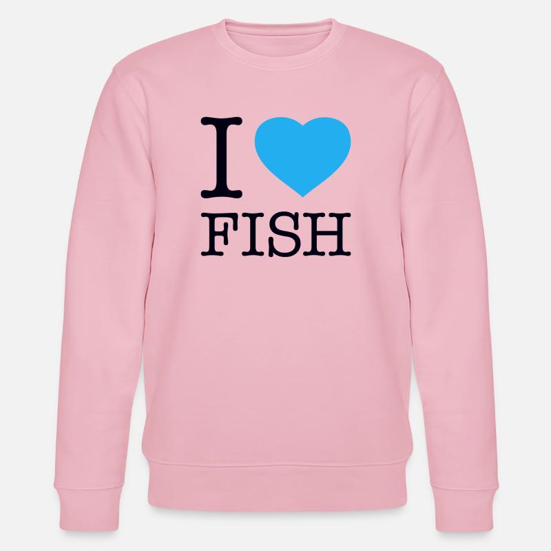 I LOVE FISH - Stanley/Stella Unisex Bio-Sweatshirt CHANGER - Hellrosa