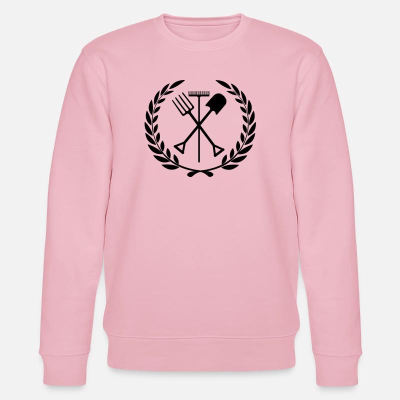 Garden tools rake, shovel, pitchfork - Stanley/Stella CHANGER Unisex Organic Sweatshirt - cotton pink