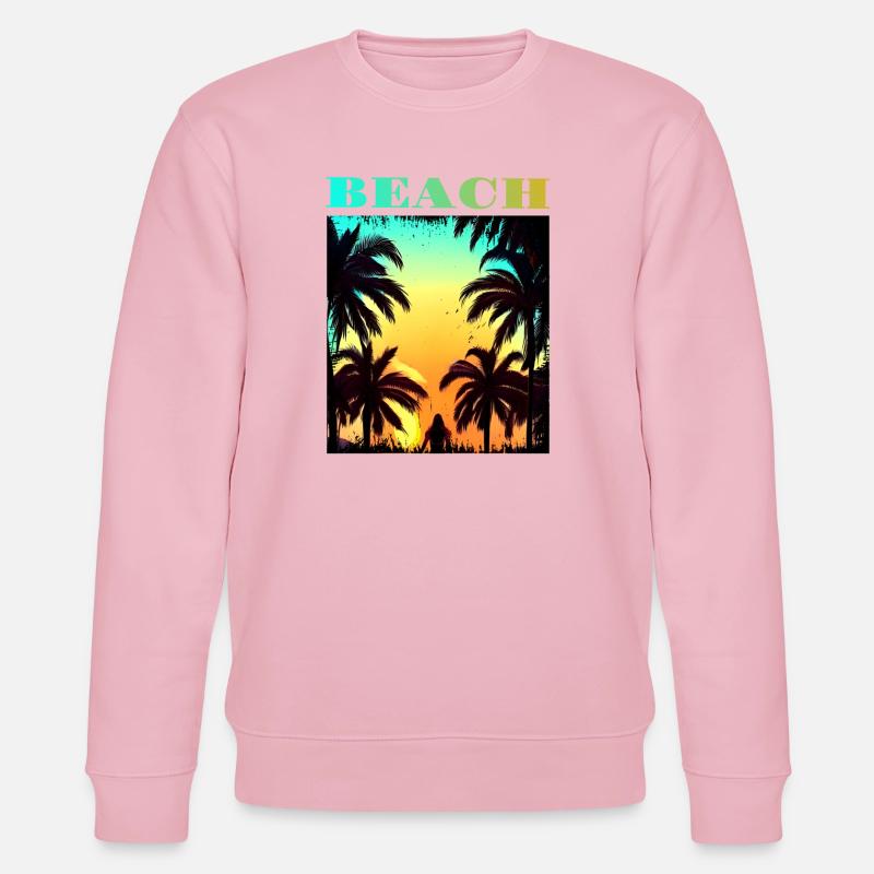 Palm Sunset Beach - Stanley/Stella Unisex Bio-Sweatshirt CHANGER - Hellrosa