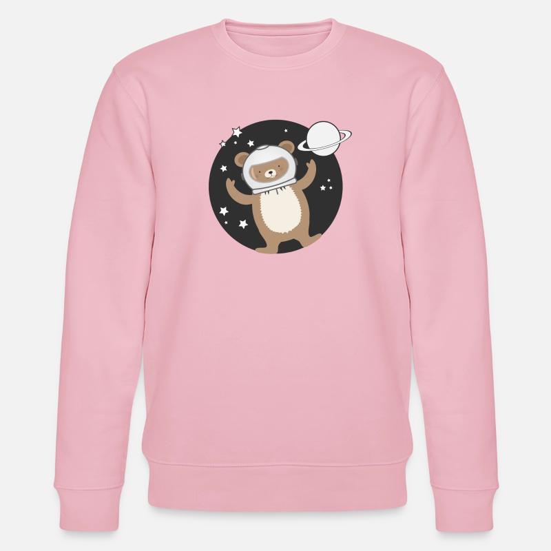 niedlicher Astronauten Bär im comic Stil - Stanley/Stella Unisex Bio-Sweatshirt CHANGER  - Hellrosa