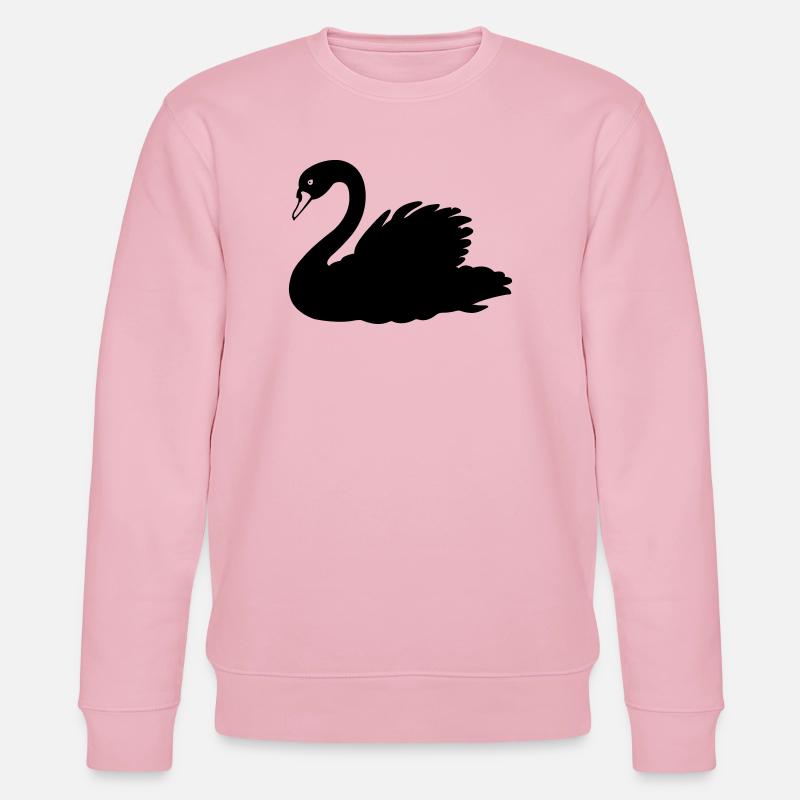Schwarze Schwanen-Schattenfigur - Stanley/Stella Unisex Bio-Sweatshirt CHANGER  - Hellrosa