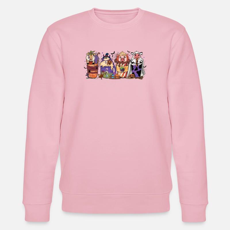 Herbst-heiße-schokolade-tasse Halloween - Stanley/Stella Unisex Bio-Sweatshirt CHANGER - Hellrosa