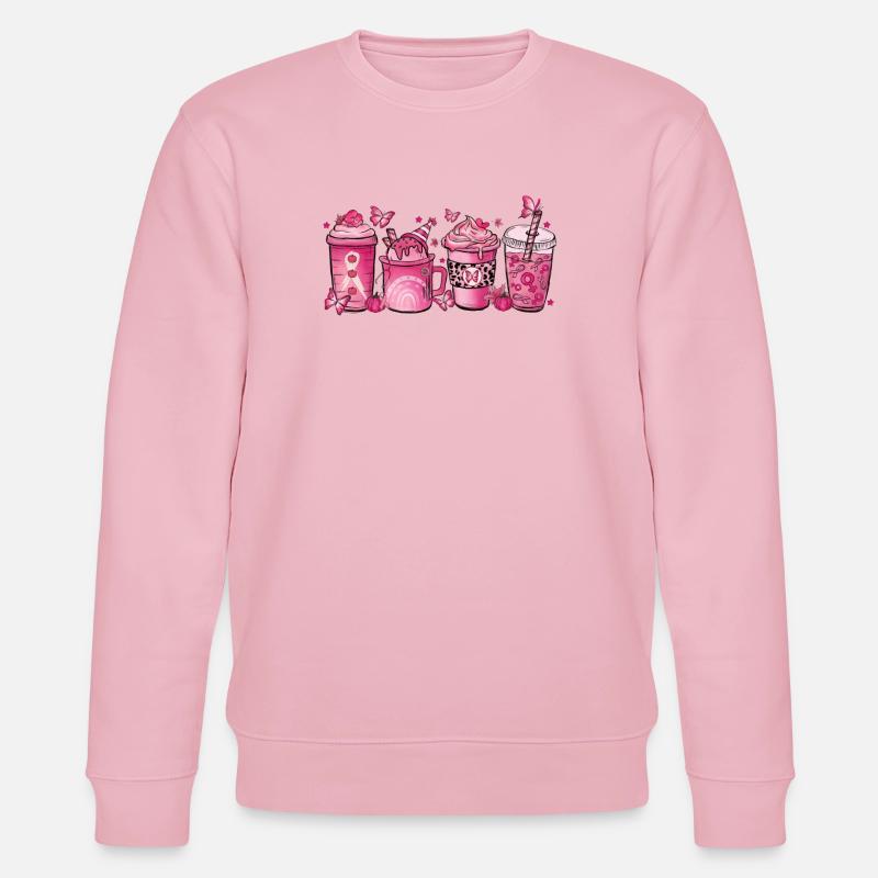 Brustkrebs Heiße Schokolade - Stanley/Stella Unisex Bio-Sweatshirt CHANGER  - Hellrosa