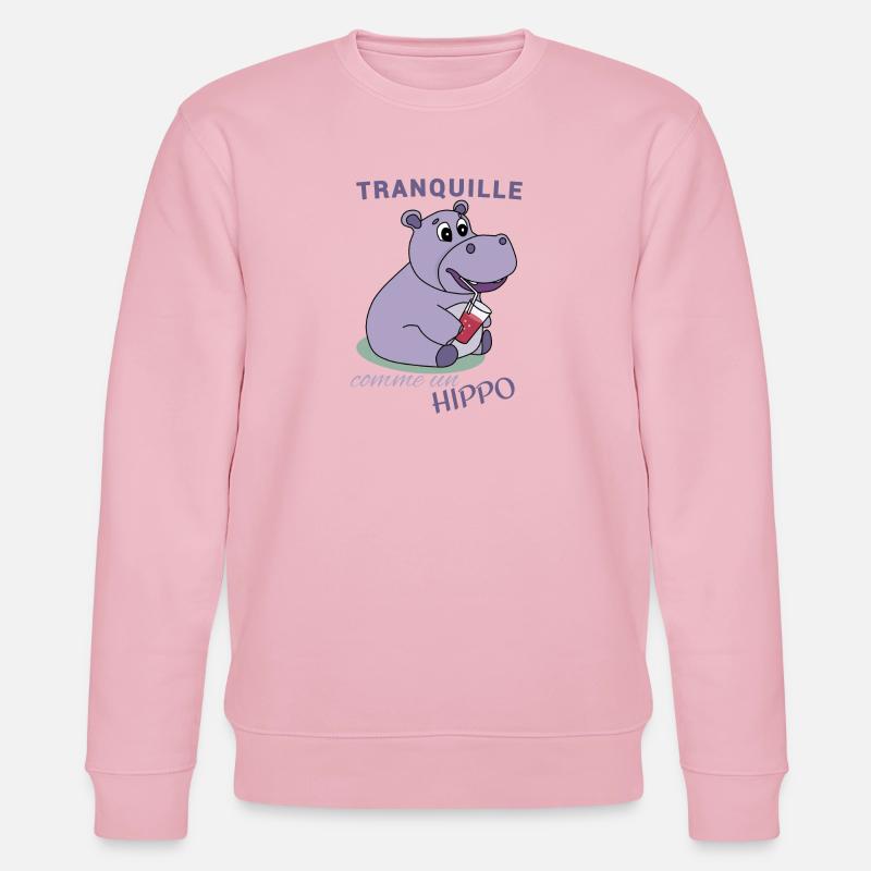 Tranquille comme un Hippo - Sweat bio CHANGER Stanley/Stella Unisexe - rose pâle