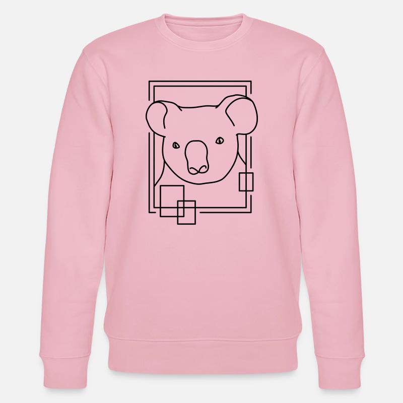 Koala in Geometric Shape - Line Art Design - Stanley/Stella CHANGER Unisex Organic Sweatshirt - cotton pink