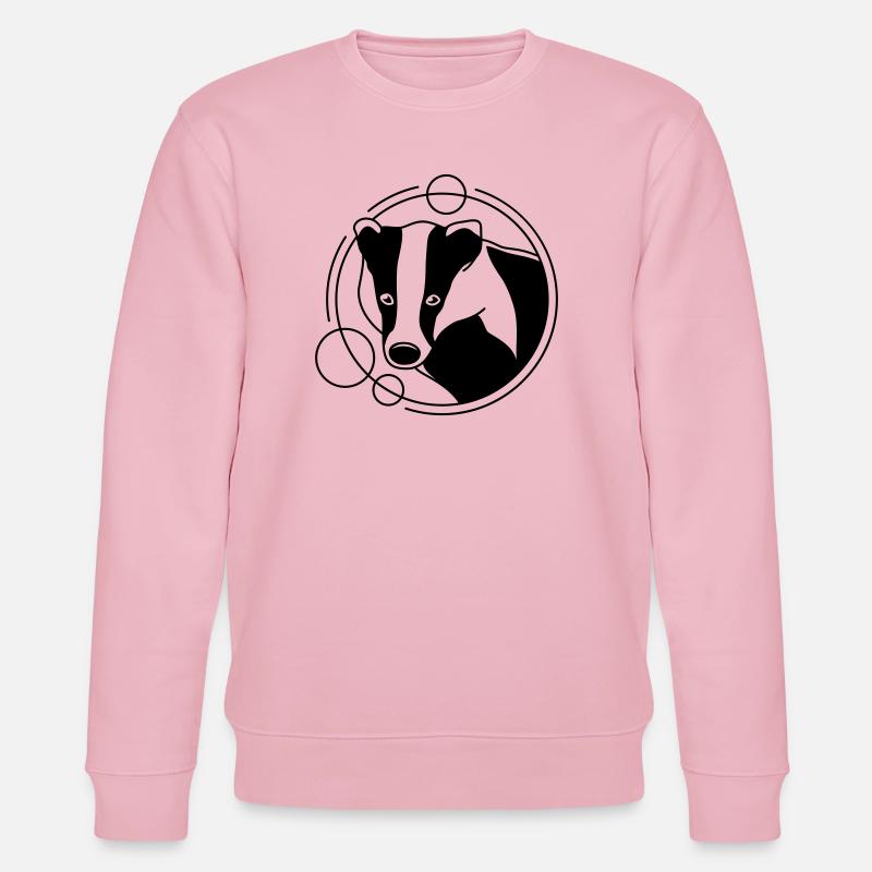 Dachs in geometrischer Form - Line-Art-Design - Stanley/Stella Unisex Bio-Sweatshirt CHANGER  - Hellrosa